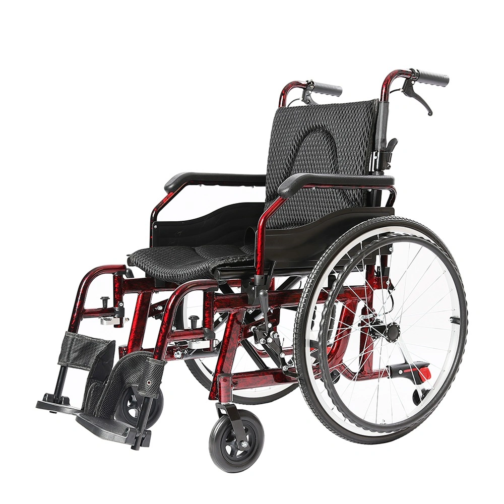 Ksm-201 Safest with Parking Function Manual Wheelchairs Effortless Maneuverability and Reliability Foldable Lightweight Wheelchair Manual