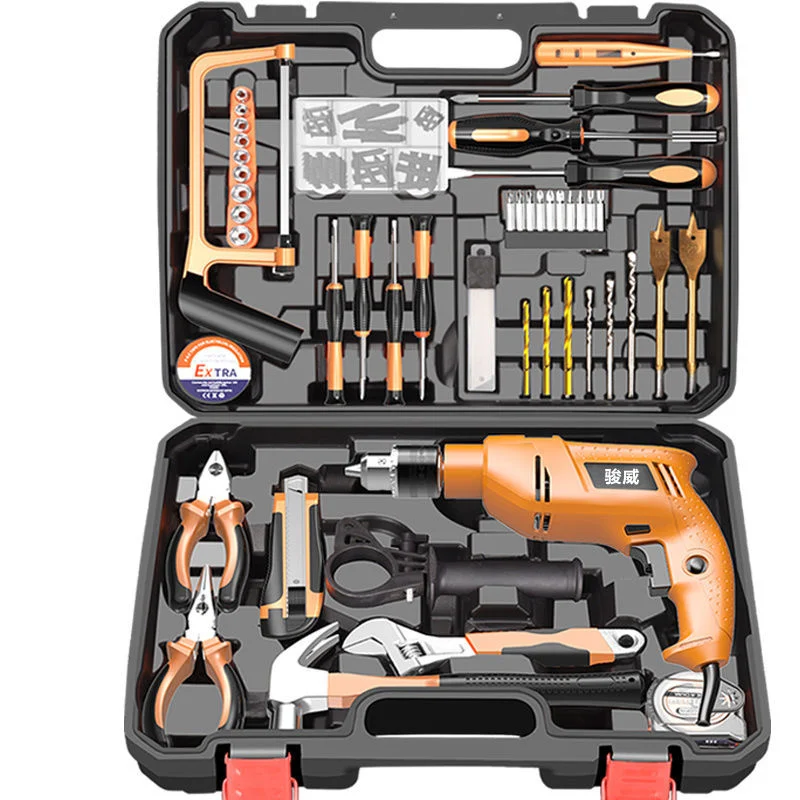 Wholesale/Supplier Household Repair Power Combo Hardware Electric Tools Kit Electrical Tool Box Impact Drill Bit Set