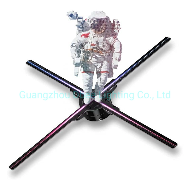 Hot Sell 3 D Holographic Advertising LED Fan Rotating 3D Hologram Projector Display Indoor 3D Hologram LED Fan Projector Display 4K 1080P Wall Mounted High