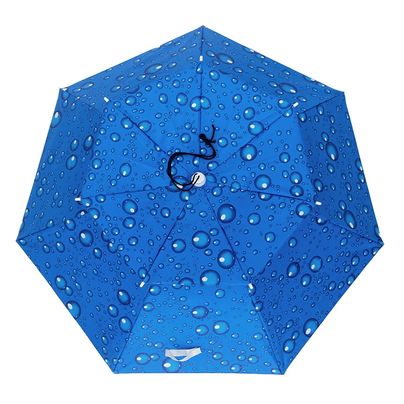 Bluedouble recubierto de plata de la capa de tejido a prueba de sol impermeable Anti-UV lluvia Cop al aire libre de la cabeza de plástico Paraguas Parapluie Sombrillas sombreros paraguas de pesca para regalo