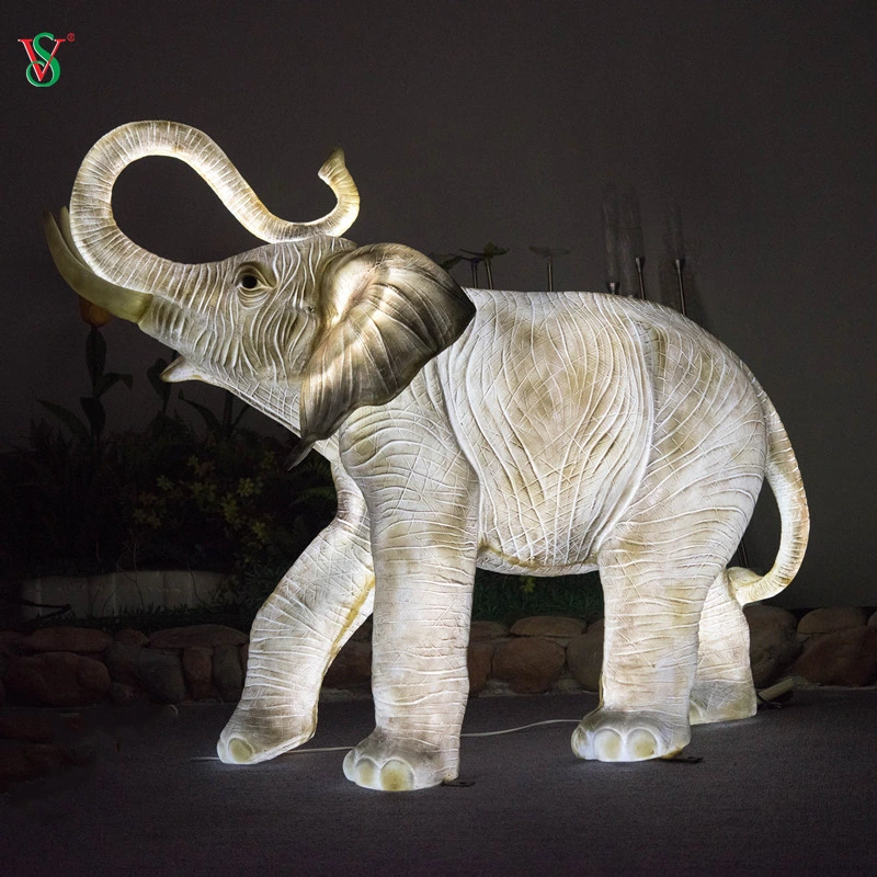 Theme Park Fiberglass Elephant Wild Animal Statues
