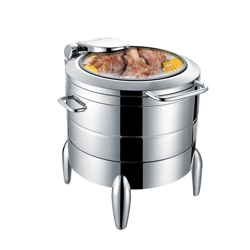 Plato de la rozadura de buffet de lujo en Dubai el Chef de acero inoxidable de 9 litros de alimentos más cálido de oro y plata Chafer Dish platos buffet