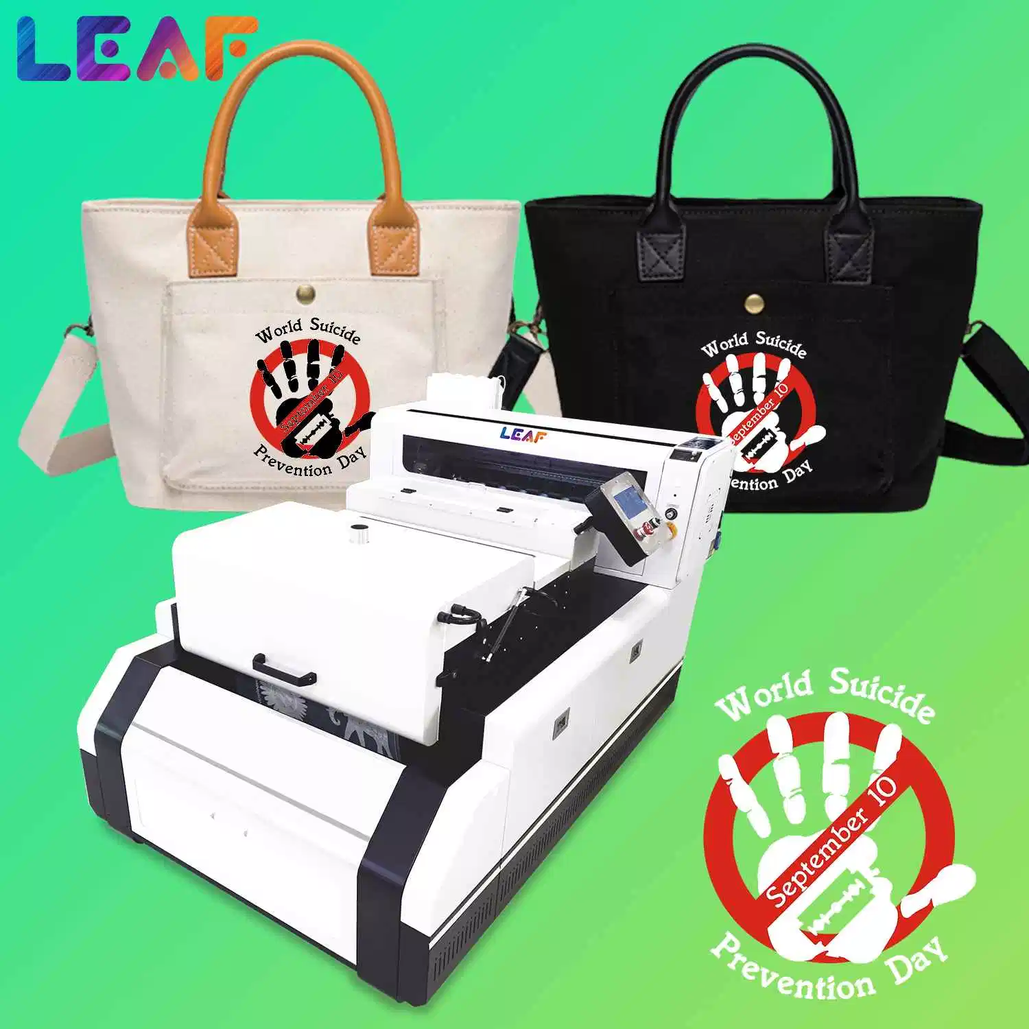 LEAF T-shirt printing machine A3 DTF Printer With 2 I3200 Heads