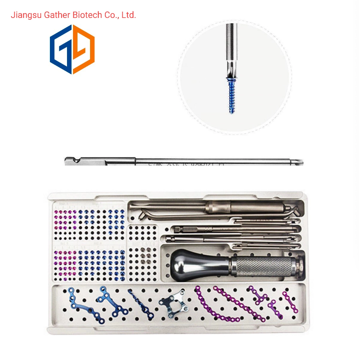 1.0mm Thickness Maxillofacial Mini Locking Rectangle Plate 2.0mm Locking Screw Head Bone Plate