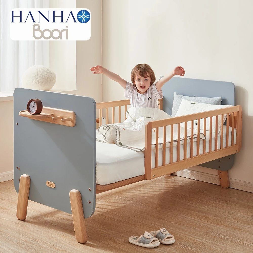 Boori Small Wooden Single Adjustable Children&prime; S Beds with Guard Rail