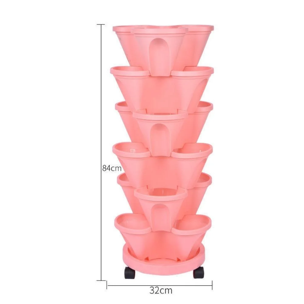 Flor Pot plástico empilhável vertical tridimensional Pot Garden combinação inicial Plantação de legumes Box Wyz20025