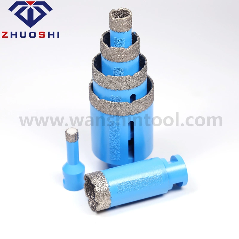 Vacuum Brazed Diamond Cutting Hand Tool Tile Core Drill Bit with Protective Diamond Stripes for Porcelain Ceramic M14