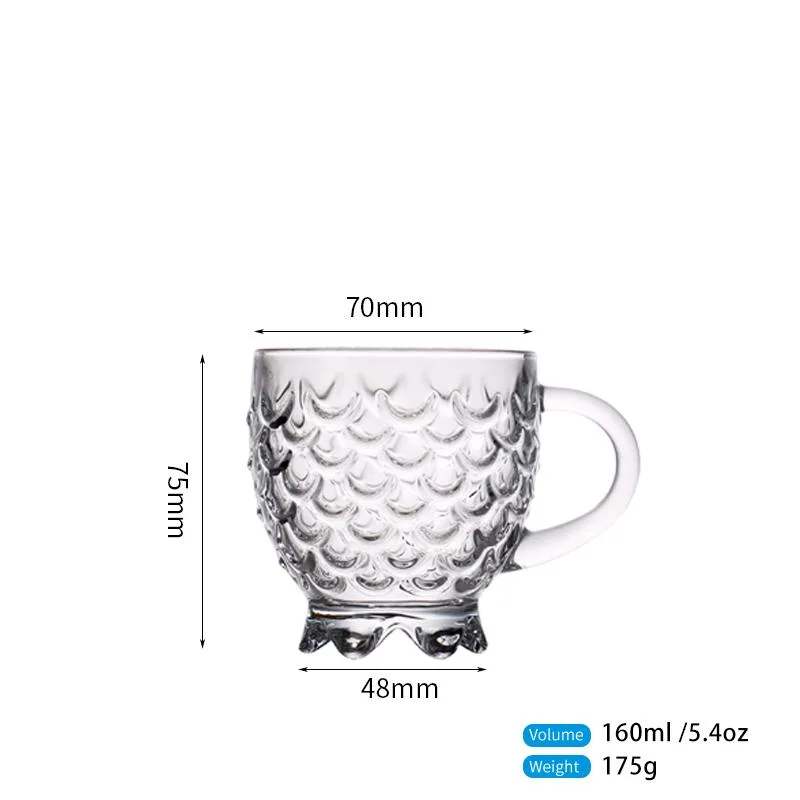 Transparent Glass Reusable Espresso Coffee Cup for Drinking Black Tea