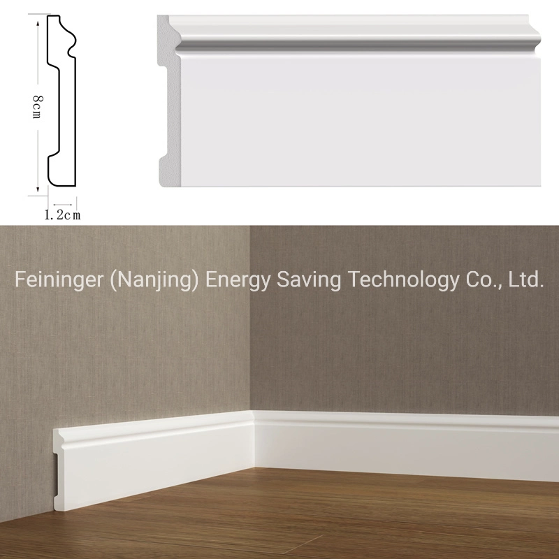 Waterproof PS Polystyrene Skirting Board Baseboard Molding Trim Quick Easy Install White Decorative Baseboard