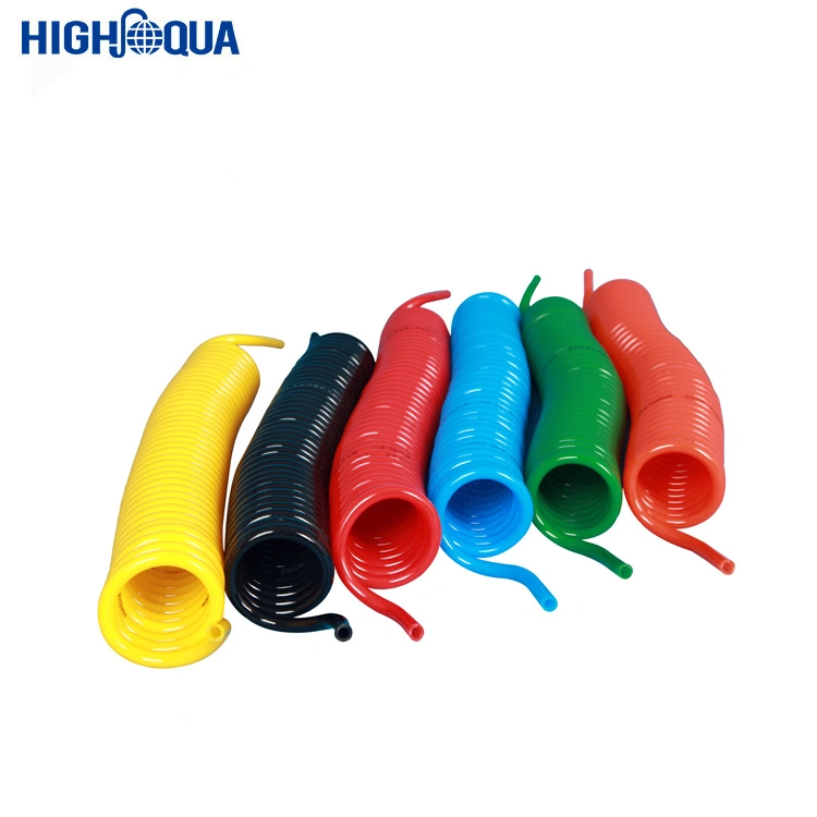 High quality/High cost performance Colorful PU Spiral Air Hose with Brass Quick Connector