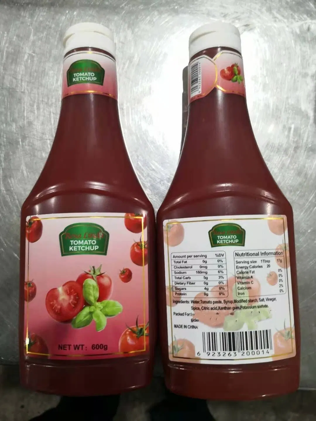 Botella de plástico Ketchup