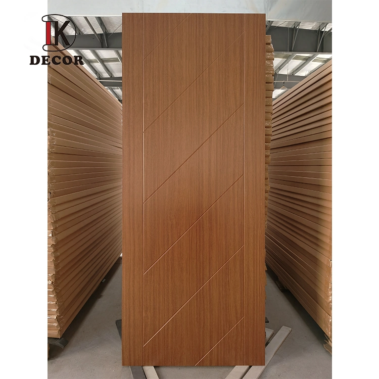 Asia del Sur forma E Interior de madera Roble de madera grano de madera PVC Puerta para habitación