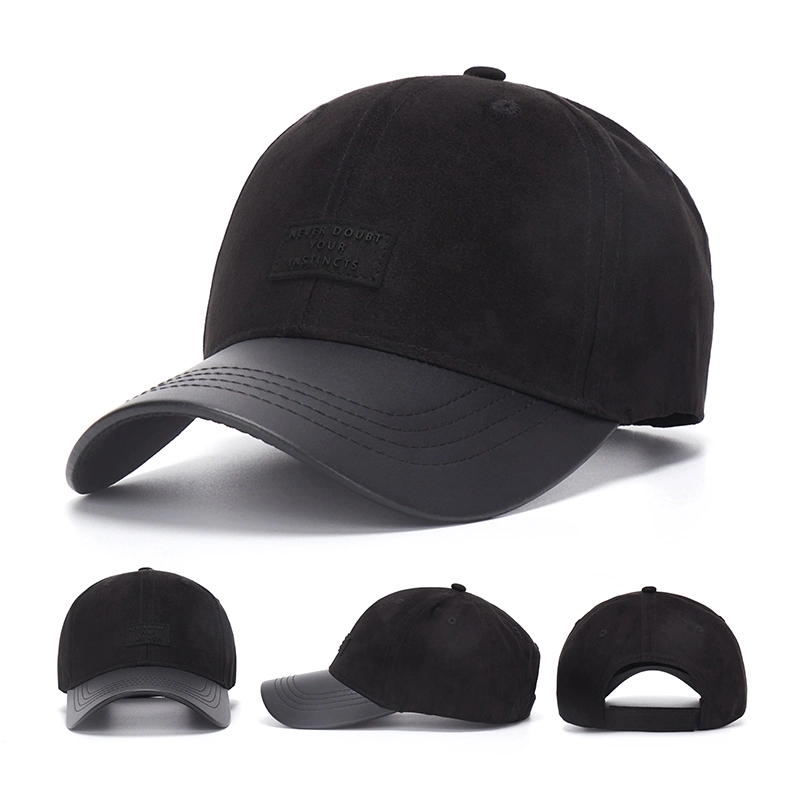 High quality/High cost performance  Fashion Leather Brim Cotton Outdoor Unisex Baseball Cap Sports Cap