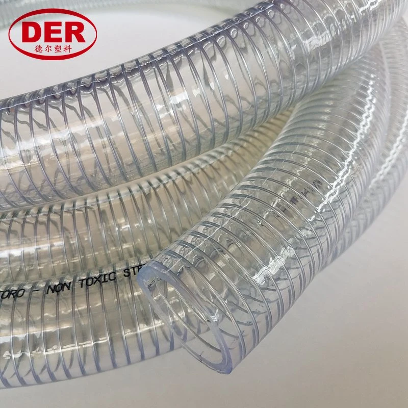 Flexible Hochtemperaturbeständige FDA PVC-Feder Stahldraht Wasser Schlauch