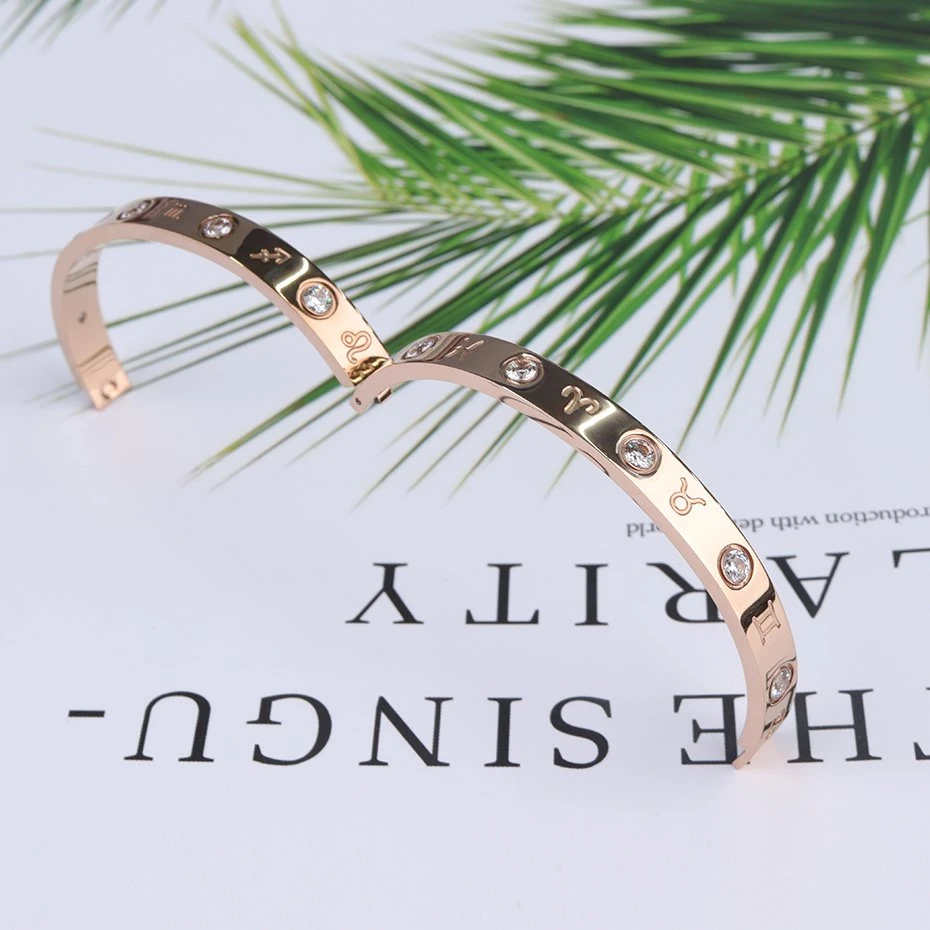 Twelve Constellations Stainless Steel Jewelry Bracelet