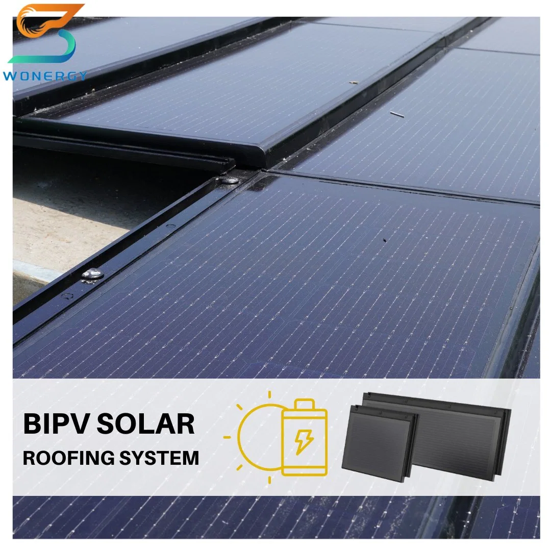 2023 Nuevo estilo 87W Solar Shingle techo baldosas flexible Fotovoltaica Baldosas de techo solar