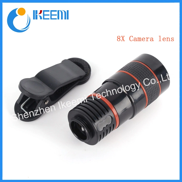 Universal 8X Optical Zoom Portable Mobile Phone Telescope Camera Lens with Clip for Smart Phone