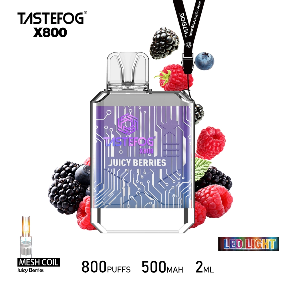 Ciciro Electronico Desecable 800 Puffs Crystal LED brilhante descartável Vape TasteFOG X800 Atacado