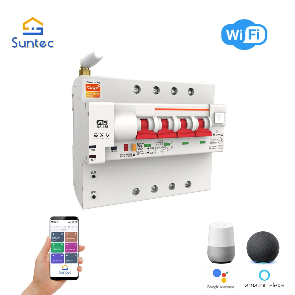 Tuya Smart WiFi Metering Residual Current Operated Circuit Breaker Smart MCB (RCBO)