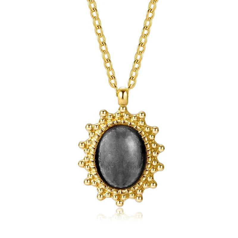 Wholesale/Supplier French Vintage Necklace Natural Stone Pendant Female Niche Necklace