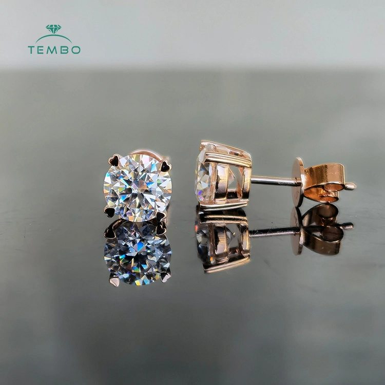 Formulation innovante bijoux en diamants 925 Sterling Silver goujon rond classique Drop Earrings Bijoux