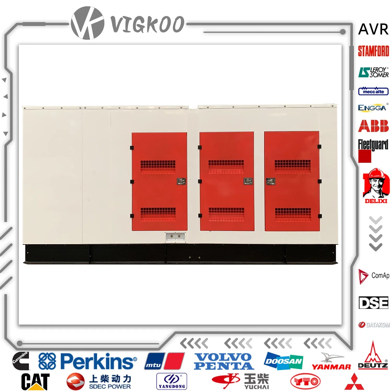 Electric Power Soundproof Type Genset 5 kVA to 3000 Kw Diesel Generator Set