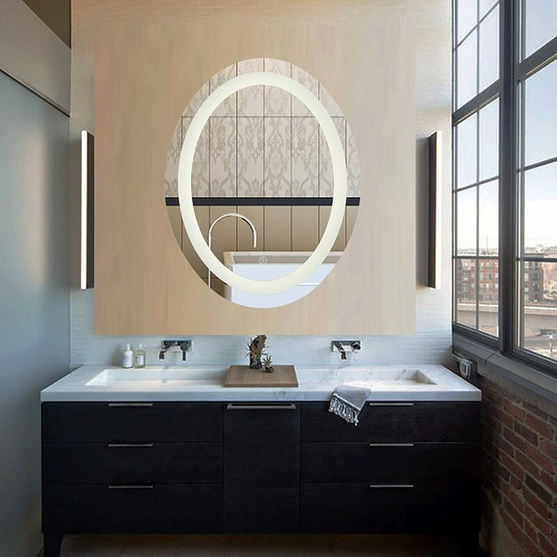 Miroir LED éclairé mural pour salle de bains, certifié CE/UL/cUL, pour hôtel, salon, mobilier avancé, fournitures de bain à domicile.