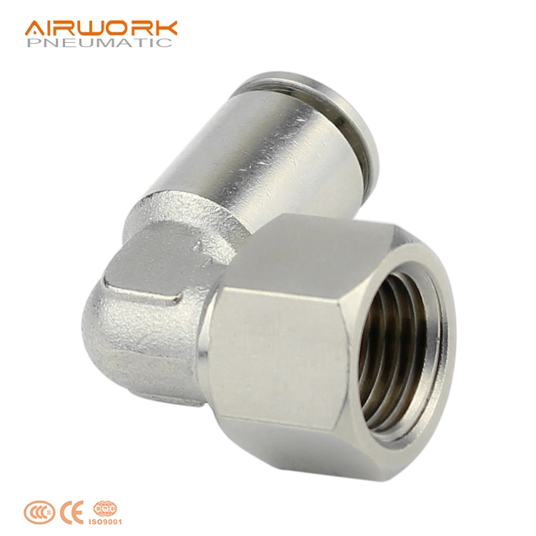 Plf 90 Degree Elbow 1/2 3/4" Female Brass Stainless Steel Air Hose Quick Connector Air Tube Pipe Fitting 8mm