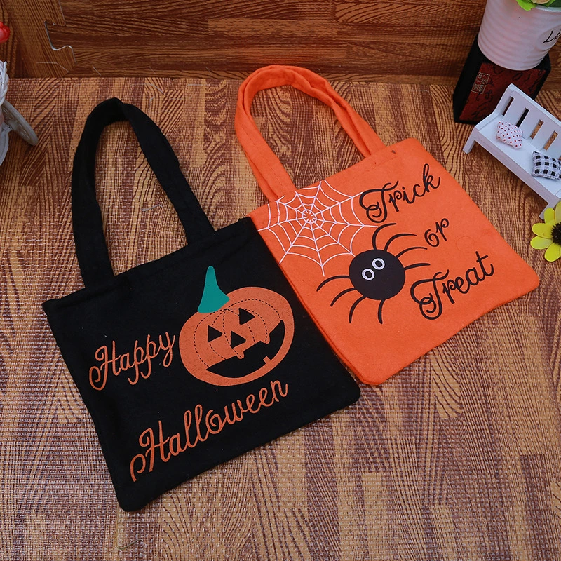 Eco Custom Printed Christmas Party Halloween Kids Gift Candy Pumpkin Bag