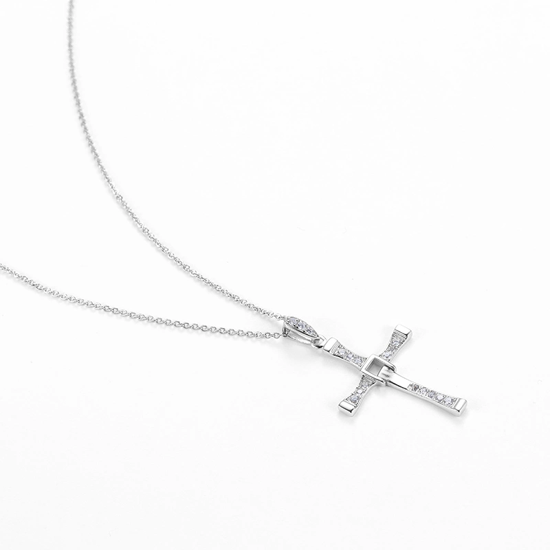 Bijoux de mode bonne vente géométrie en croix forme 925 pendentif argent Pour homme et femme