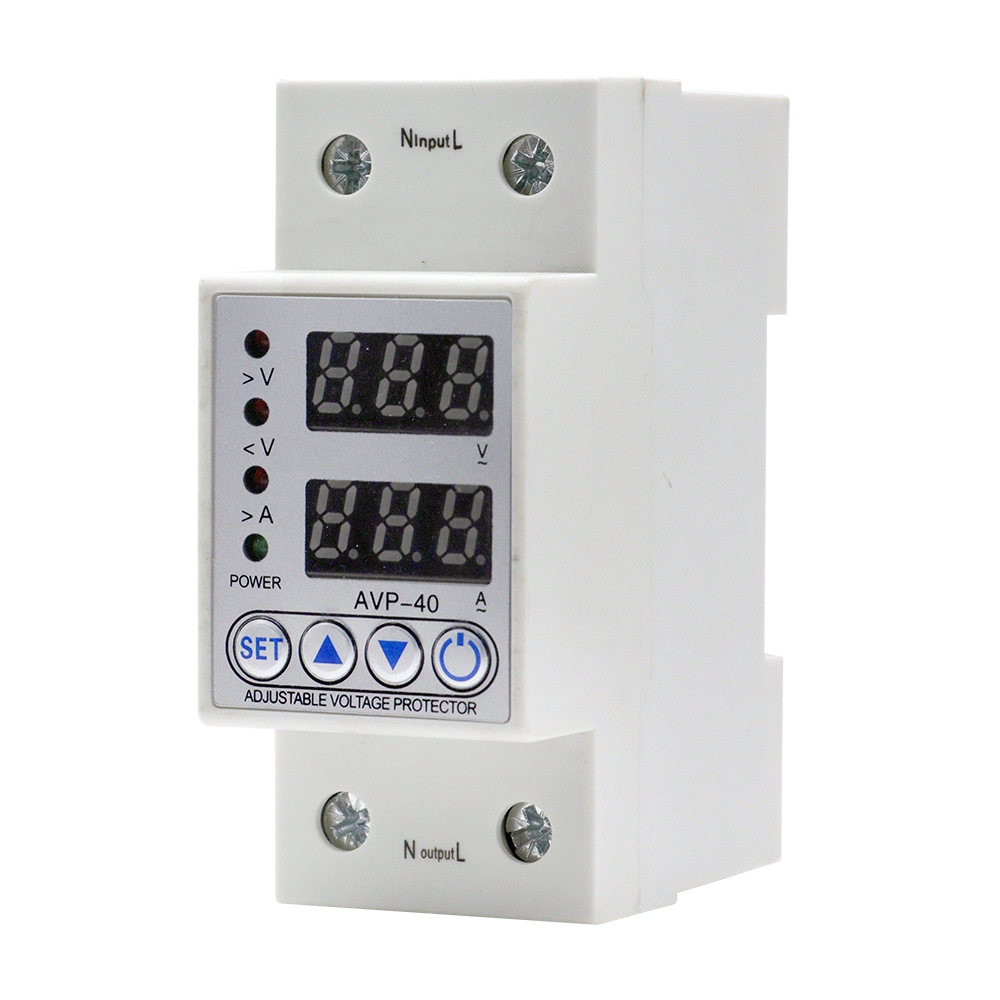 Hot Sale 40A 63A 230V DIN Rail Under Voltage Protective Protector Relay Protection, Digital Electric Voltage Protector