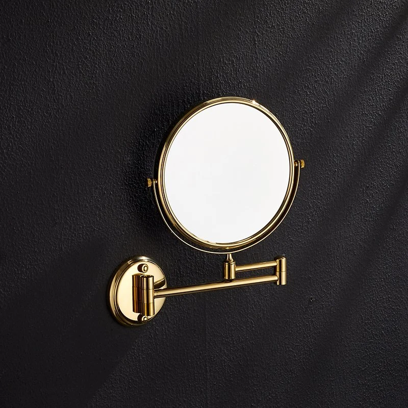 8 Inch Gold Finish Two-Sided Swivel Wall Mounted Magnifying Bathroom Makeup Mirror