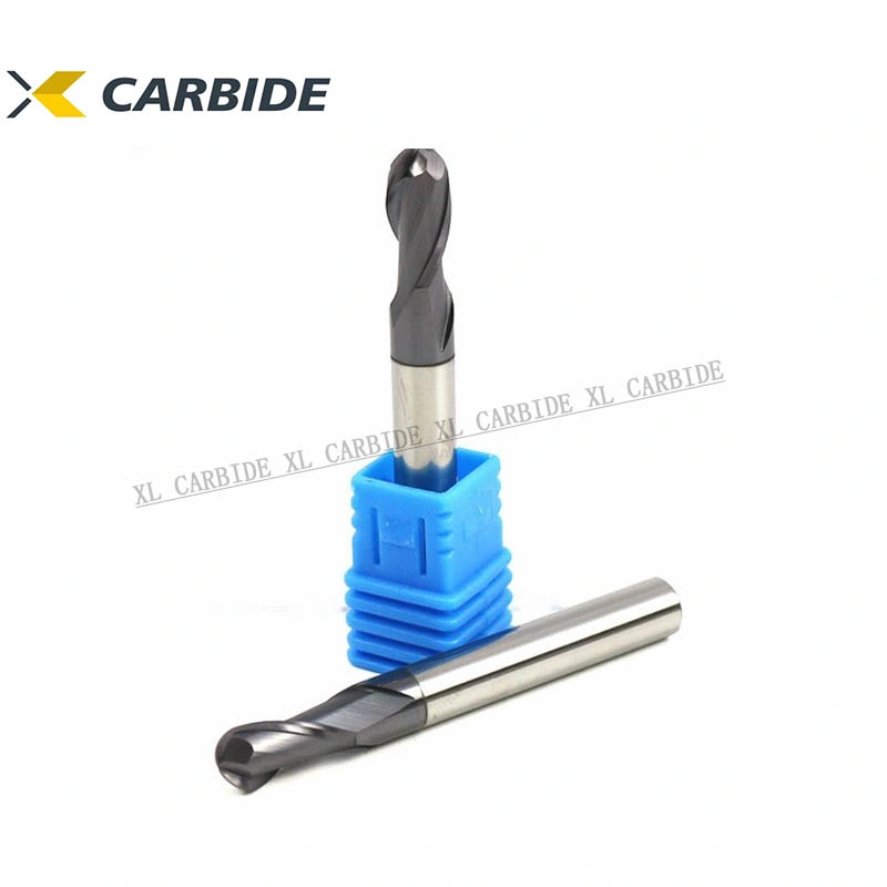 CNC Milling Cutter Cutting Machine Tool Tungsten Solid Carbide End Mill for Steel Metal Cutting HRC45 Flutes 2 Flute Ball Nose Corner