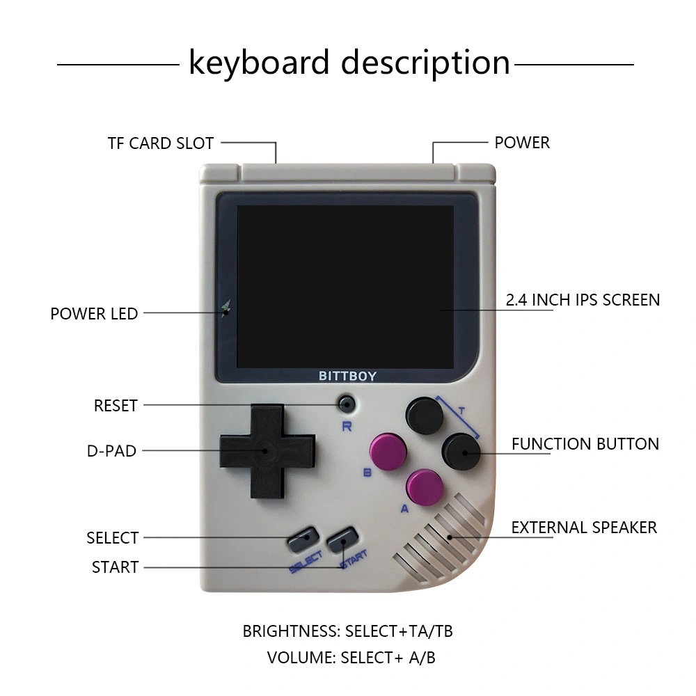 Video Game Console New Bittboy - Version3.5 - Retro Game Handheld Games Console Player Progress Save/Load Microsd Card External