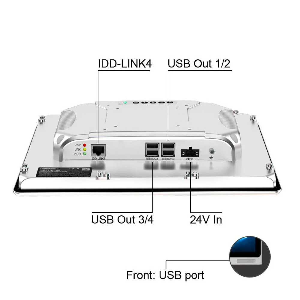 12.1 Inch Embedded Industrial Panel Touch Monitor IP65 Waterproof&Dustproof Capacitive Touch Industrial Display with RJ45 Idd-Link4