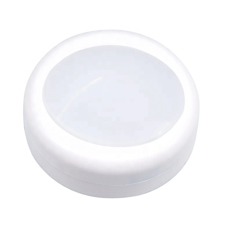 0.8W 5 Battery Power Cool White Portable Mini Infrared Sensor Switch Wardrobe Cabinet Round LED Light+Infrared Remote Control