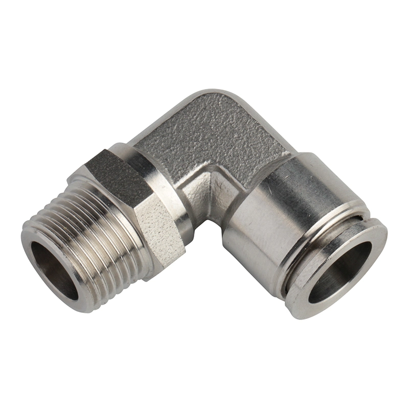 Wholesale/Supplier 90 Degree External Male Threaded Elbow L-Shape Stainless Steel Air Fitting Pneumatic Tube Connectors
