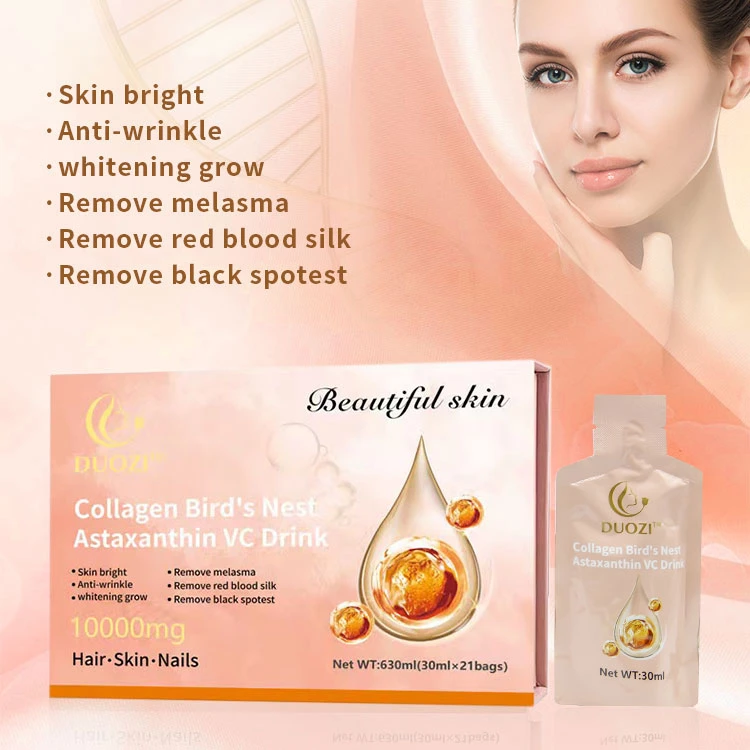 OEM/ODM Skin Whitening Small Drink Mix Skin Whitening Astaxanthin Hyaluronic Acid Collagen Peptide Drinks