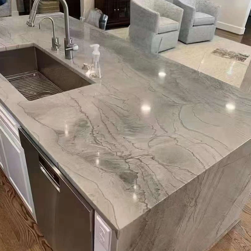 Super Quartzite Gris mármol Contétop/losas/Mesa/baldosas de pared/Pisos decoración de Hotel Precio