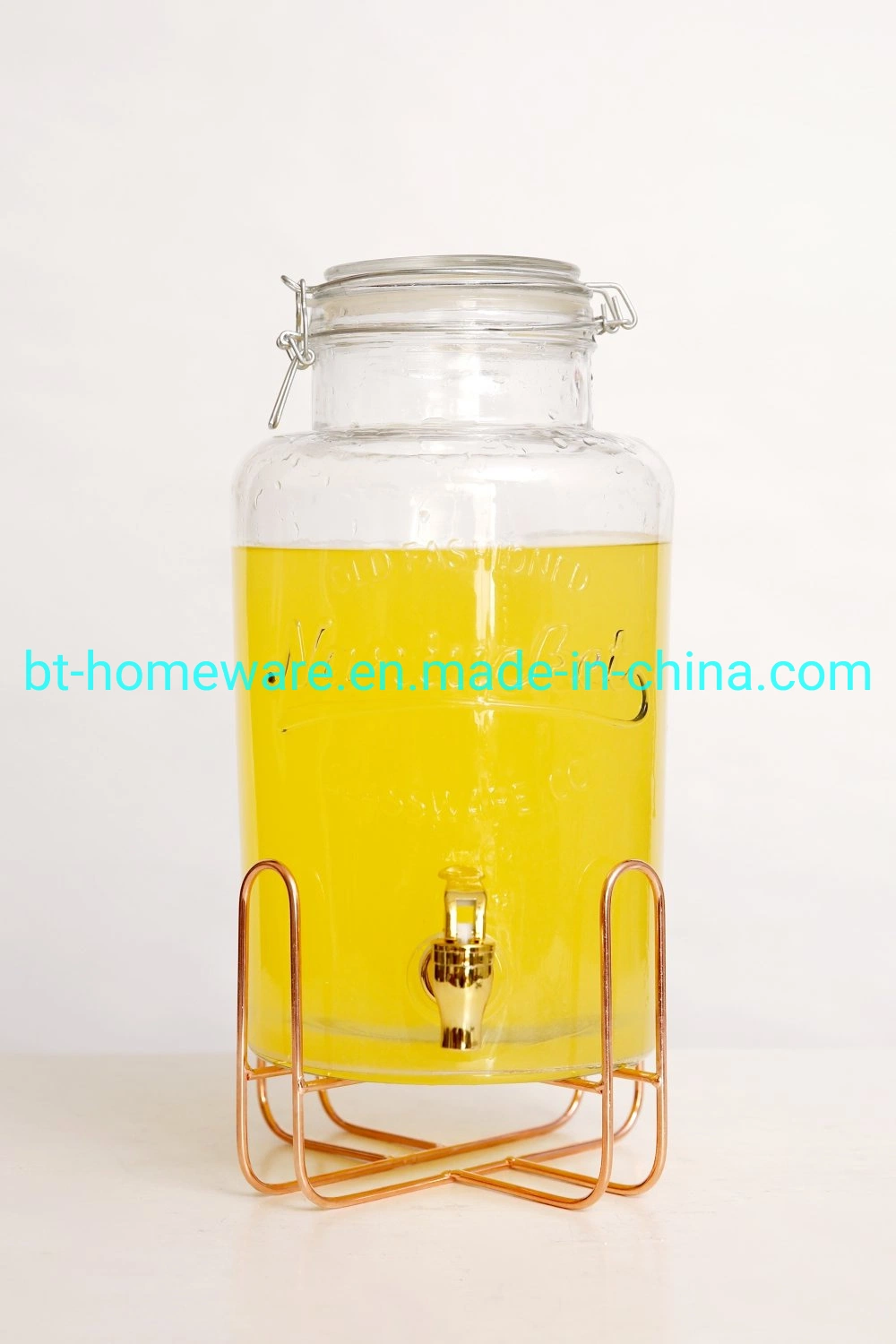 Wholesale/Supplier 2 Gallon Glass Clear Wide Mouth Jar Dispenser with Stainless Steel Tap and Sealing Glass Lid