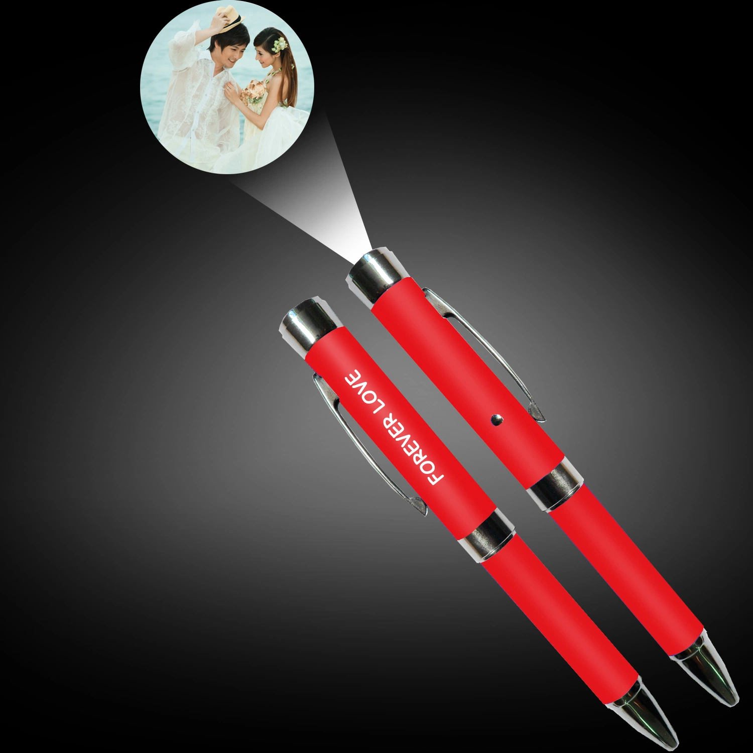 Projecteur LED stylo à bille électronique personnalisé Stylo pour cadeaux de mariage papeterie personnelle cadeau