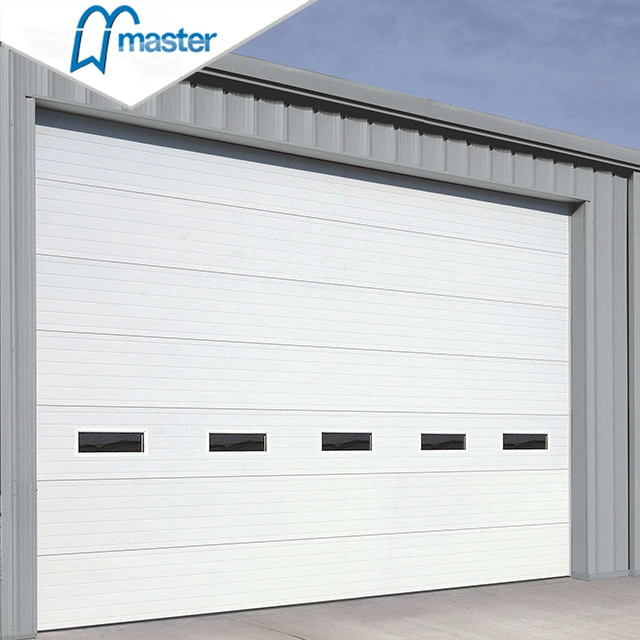 Automatic Fireproof Steel Overhead Sectional Industrial Doors with Windows