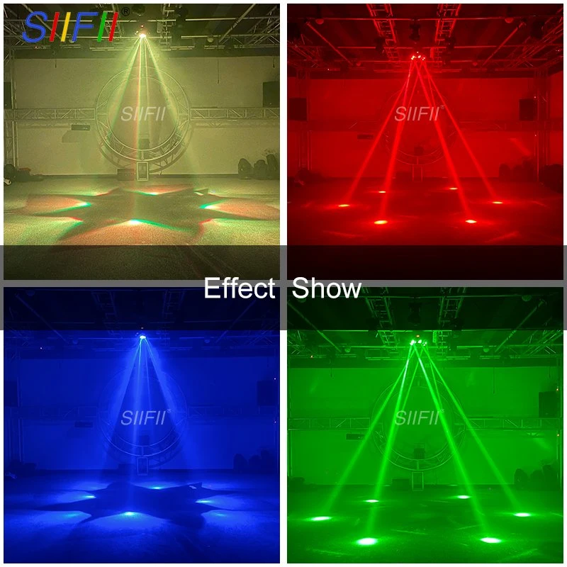 6 haces 4 ojos de abeja láser de haz de LED giratorio 3 En 1 para el Wedding Bar Show