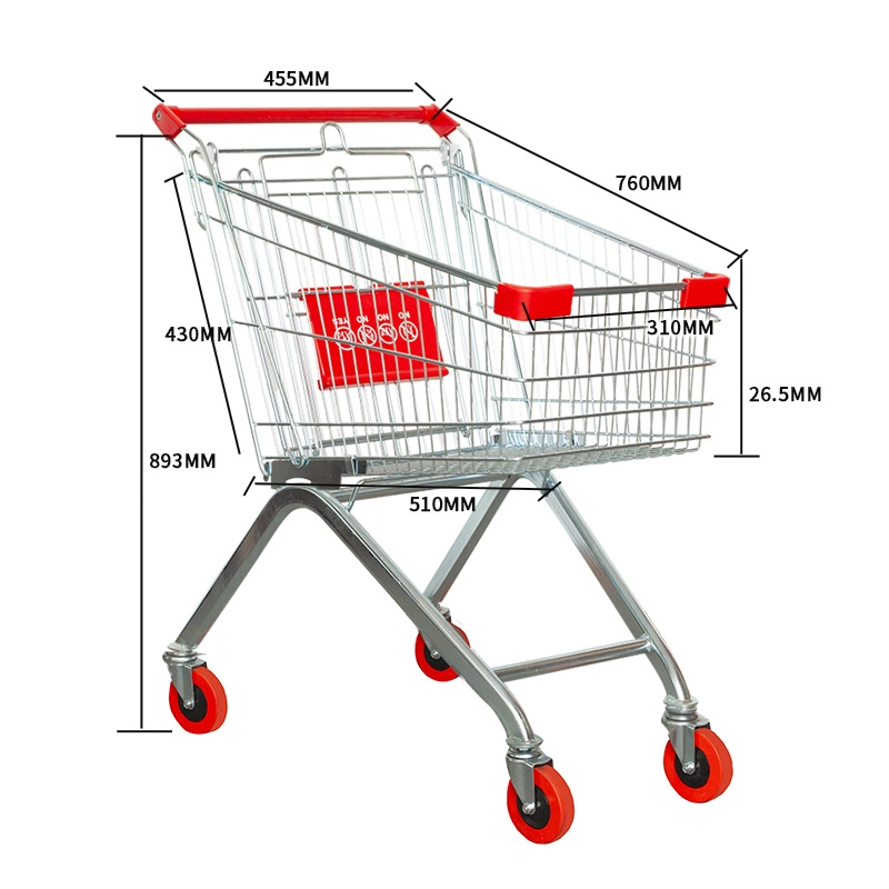 Manufacturers Custom Multi-Function Supermarket Shopping Hand Carts Trolley (JT-E03)