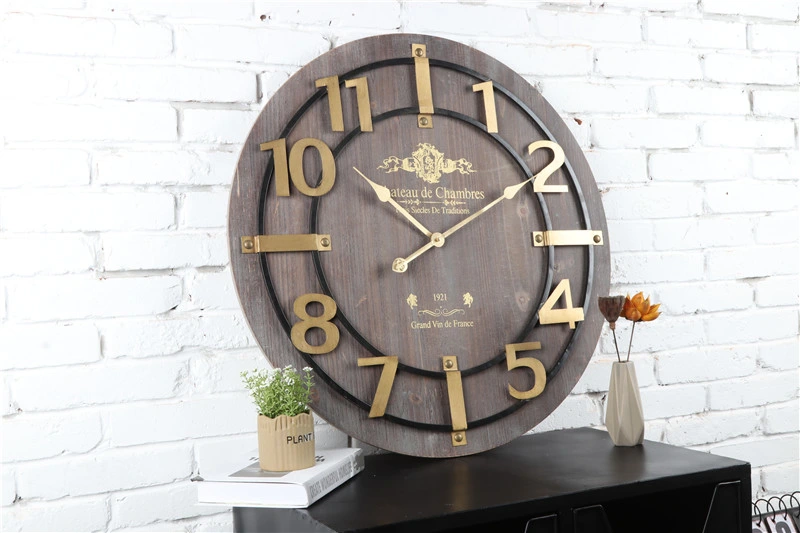 Wall Clocks Circular Metal Iron Time Use Wall Decoration Wall Clock