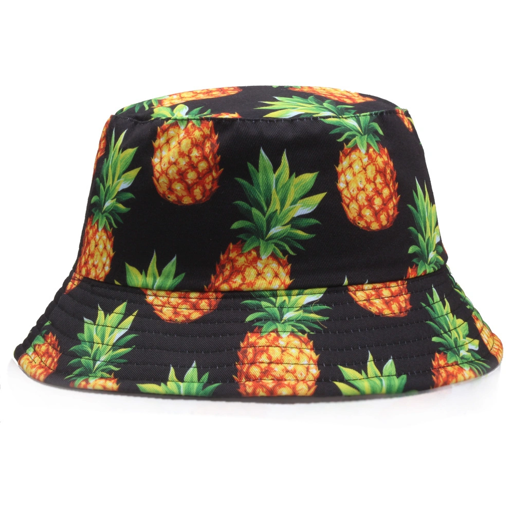 El algodón impresión fruta fijo pescador tapa Sol Casual sombreros Piña cuchara personalizado impreso Hat