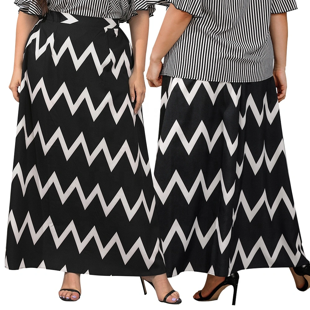 Plus Size Striped Printed Loose Spring Summer Autumn Winter for Women Skirts