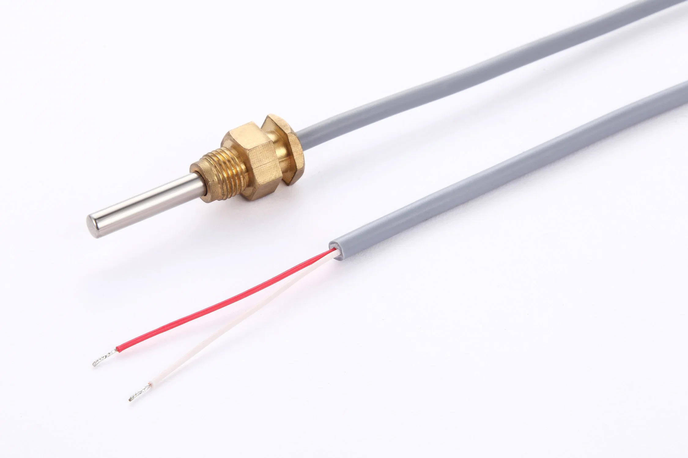 PT1000 Class B Rtd Waterproof Temperature Sensor 2 Wire 3m Silicon Cable Stainless Steel Thread for Heaters