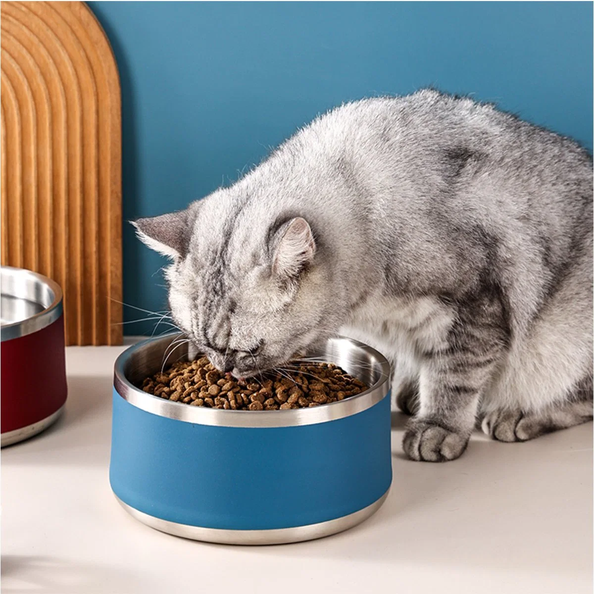 Portable Travelling Stainless Steel Pet Food Cat Bowl