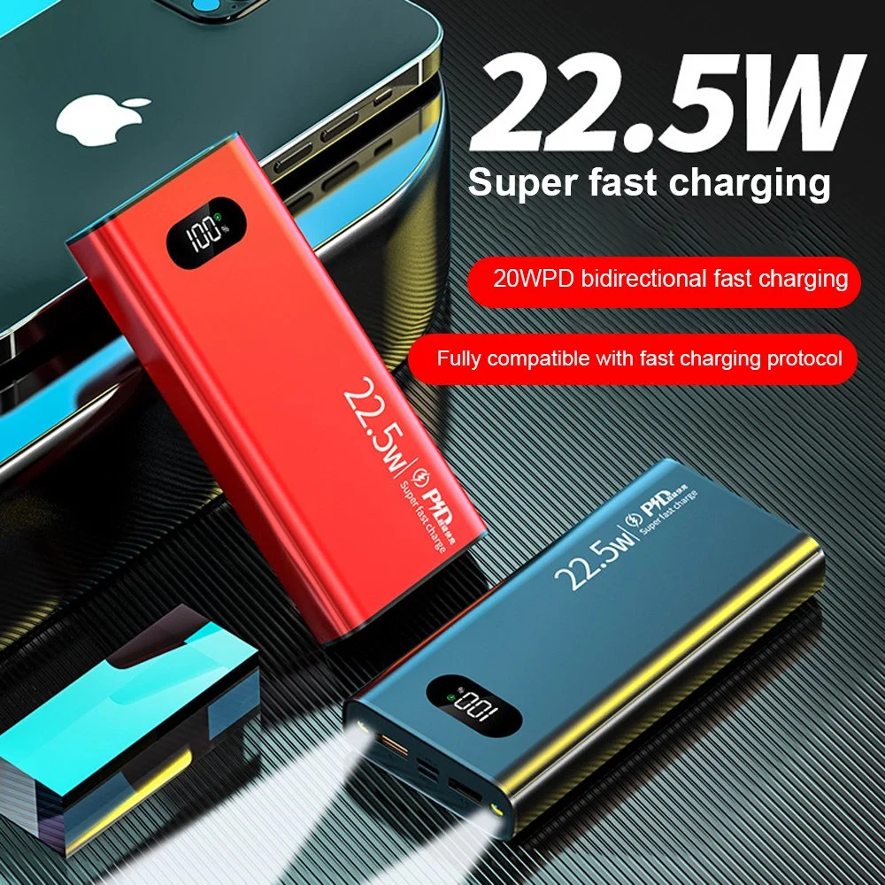 شاحن سريع قابل للنقل عام ثنائي USB Power Bank Pd22.5 واط 20000مللي أمبير في الساعة